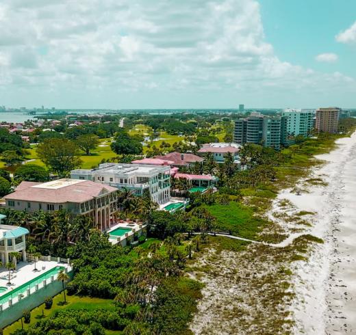 Luxury homes by the ocean. 